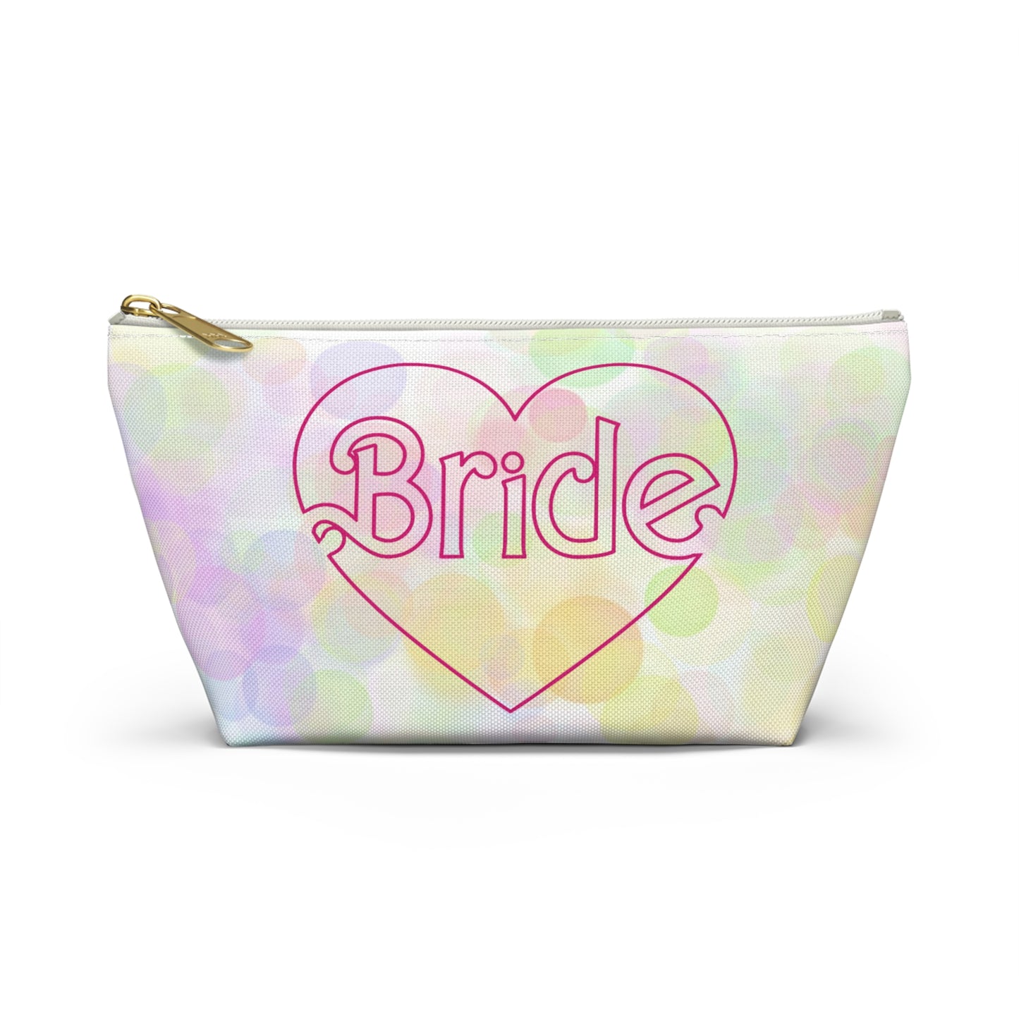 Brides Bokeh Heart Accessory Pouch w T-bottom
