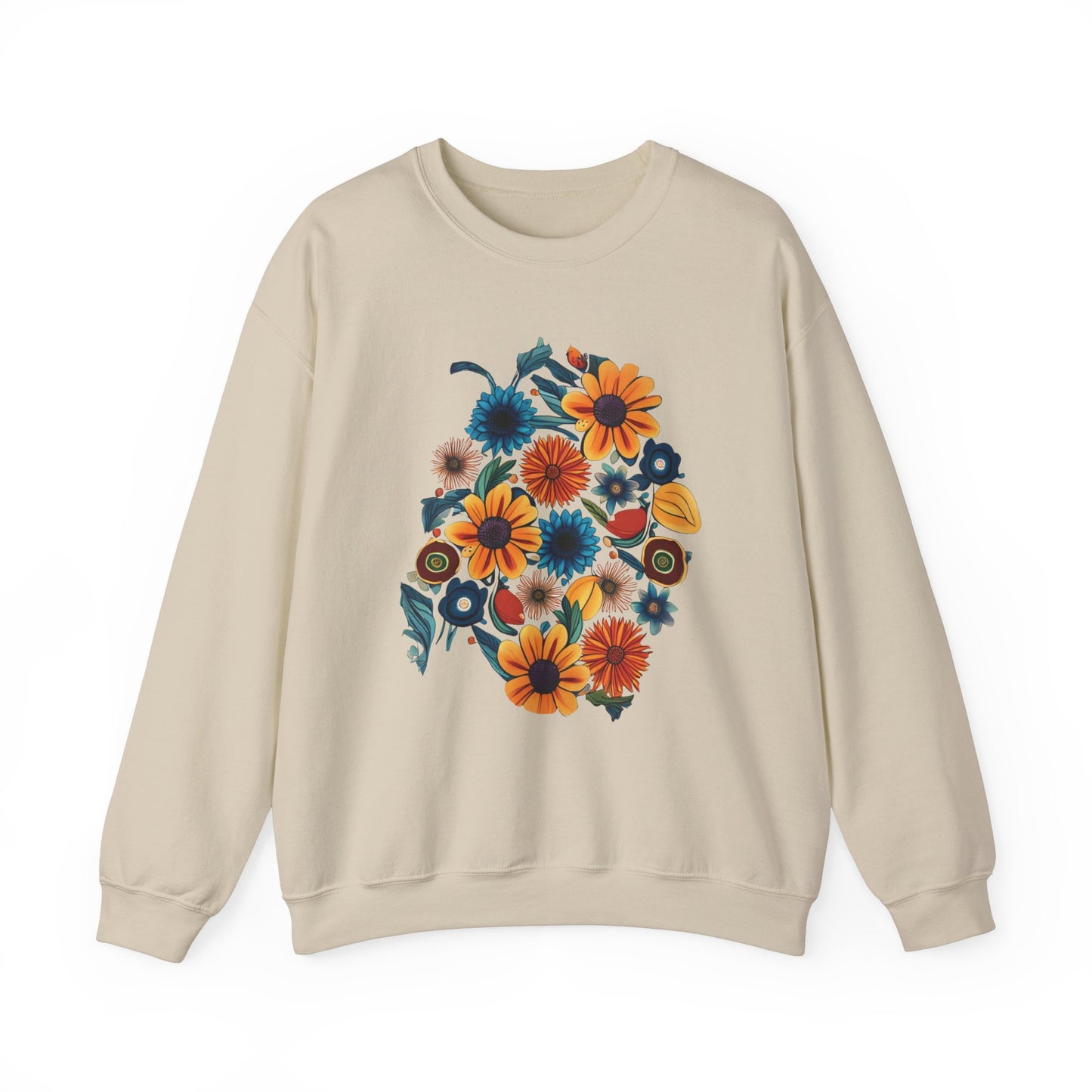 Bohemian Fall Floral Unisex Heavy Blend™ Crewneck Sweatshirt