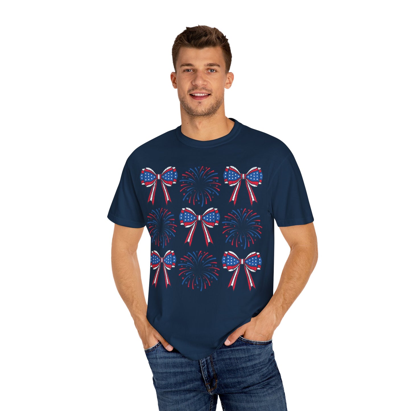 Coquette Bows TShirt, America tee, Patriotic Tee, 4th of July Shirt, Independence Day Tshirt