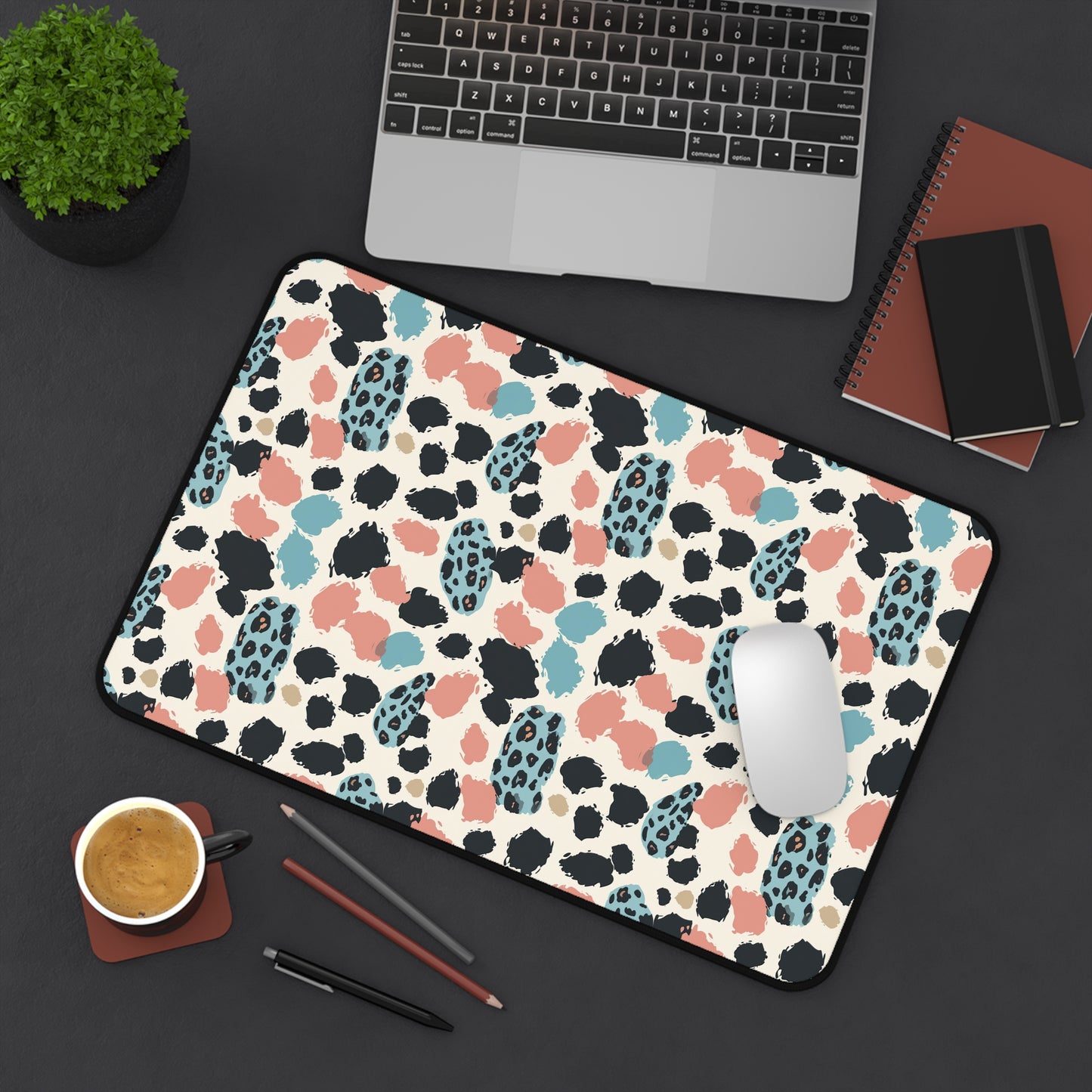 Abstract Animal Print Desk Mat