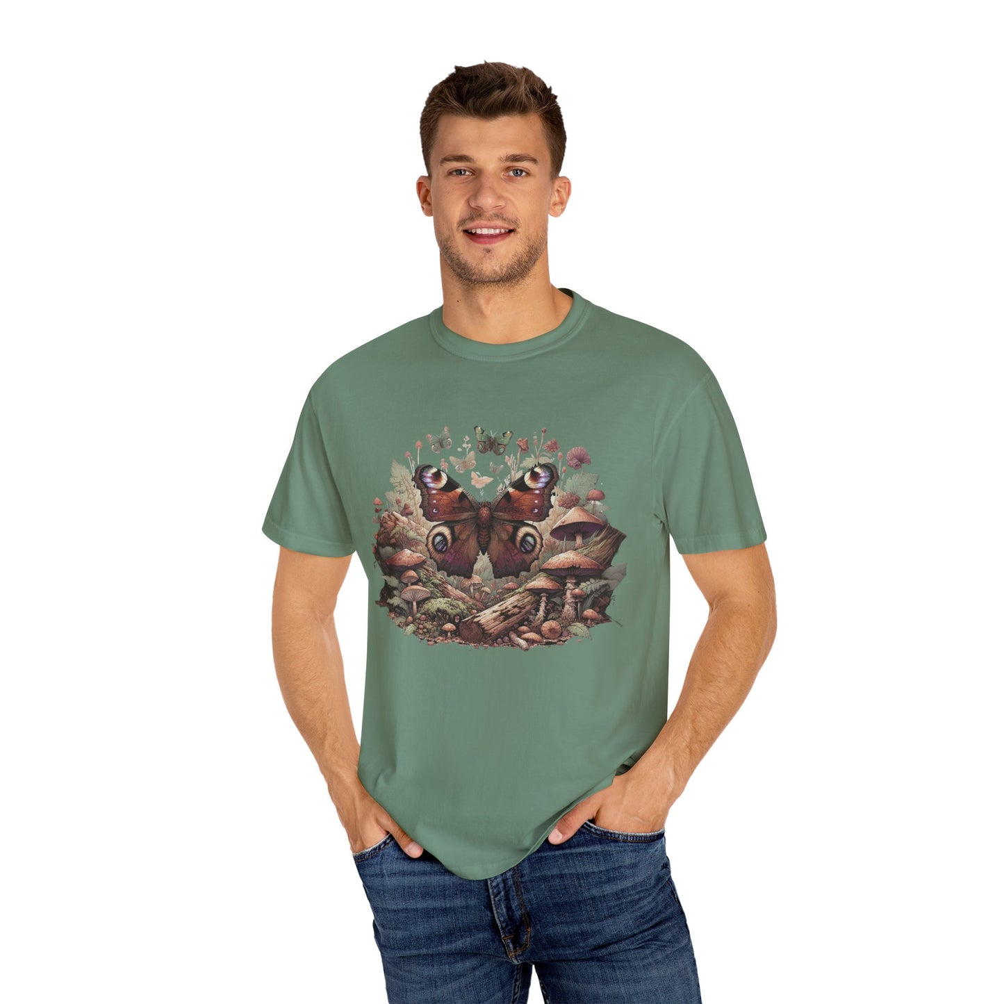 Mystical Goblincore Moth & Mushroom Shirt | Fairycore Whimsigoth Tee | Earth Day Entomology | Animal Kingdom