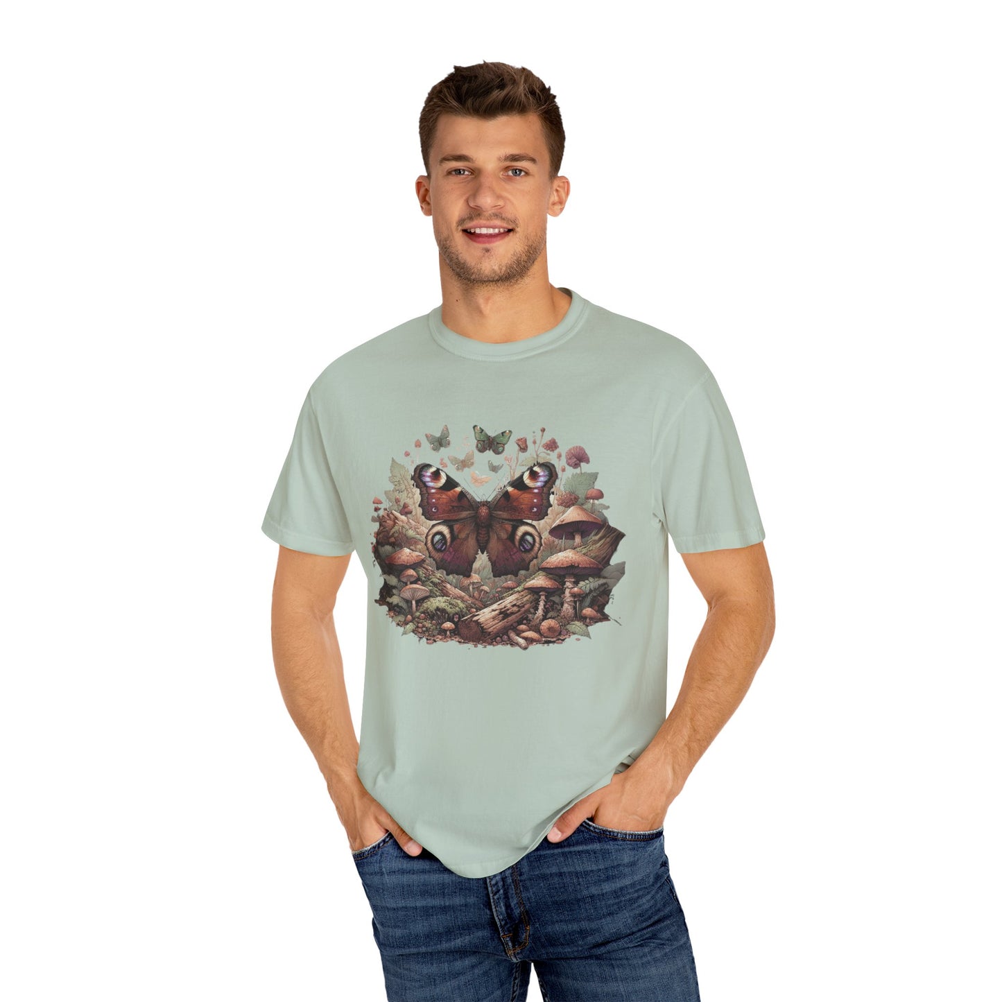 Mystical Goblincore Moth & Mushroom Shirt | Fairycore Whimsigoth Tee | Earth Day Entomology | Animal Kingdom