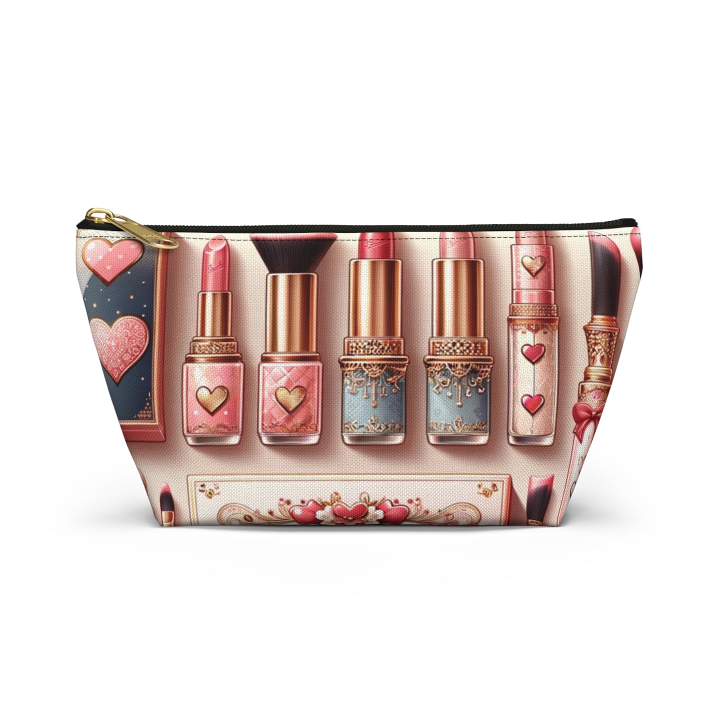 Chic Coquette Beauty Accessory T-Bottom Pouch Feminine Style Makeup Essentials Lipstick Palette Coquette Beauty Makeup Kit