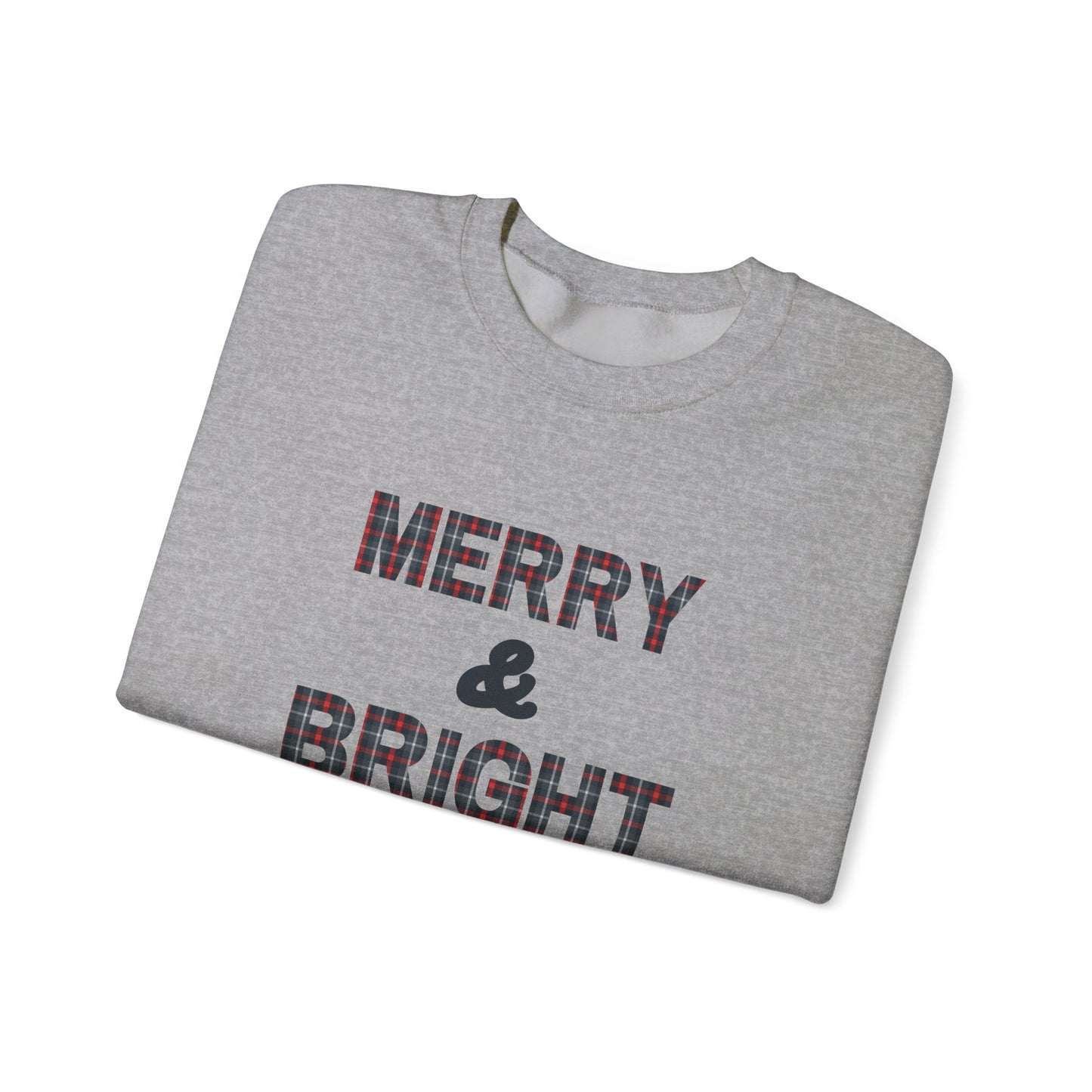 Merry & Bright Christmas Plaid Unisex Heavy Blend™ Crewneck Sweatshirt