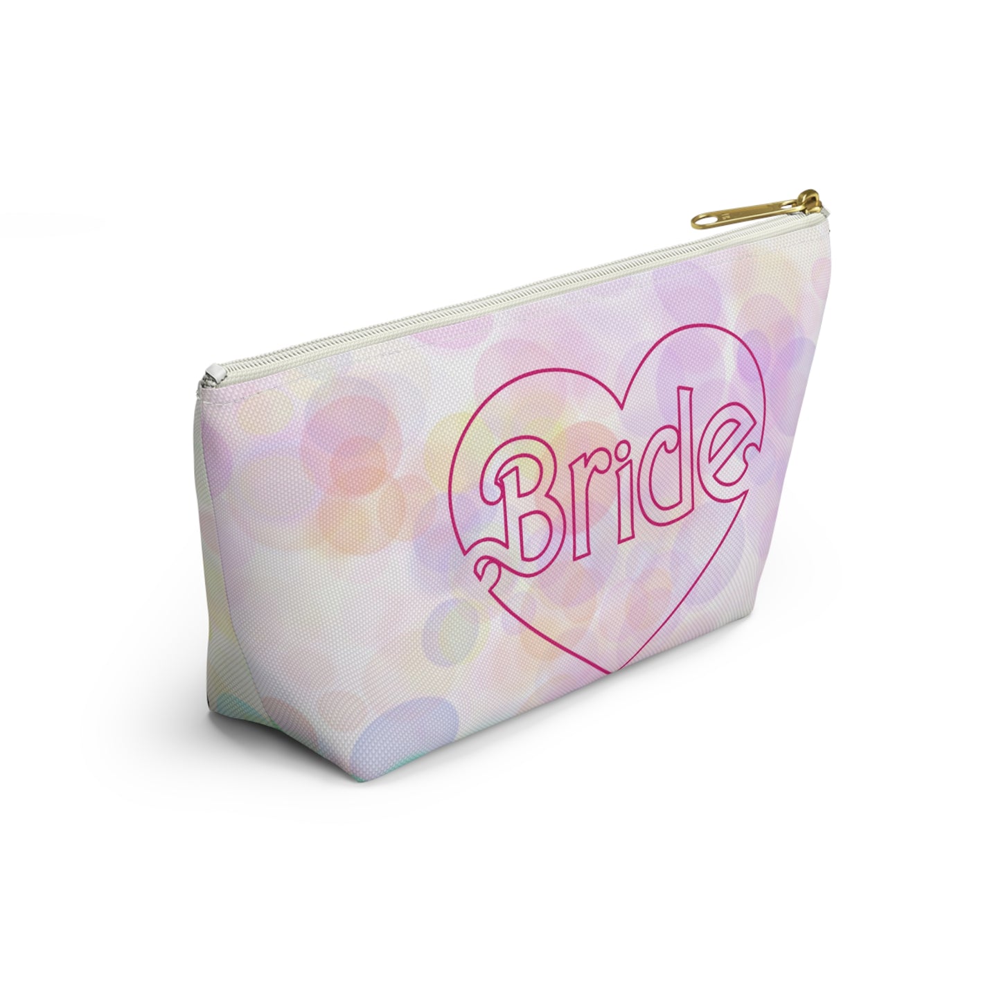Brides Bokeh Heart Accessory Pouch w T-bottom