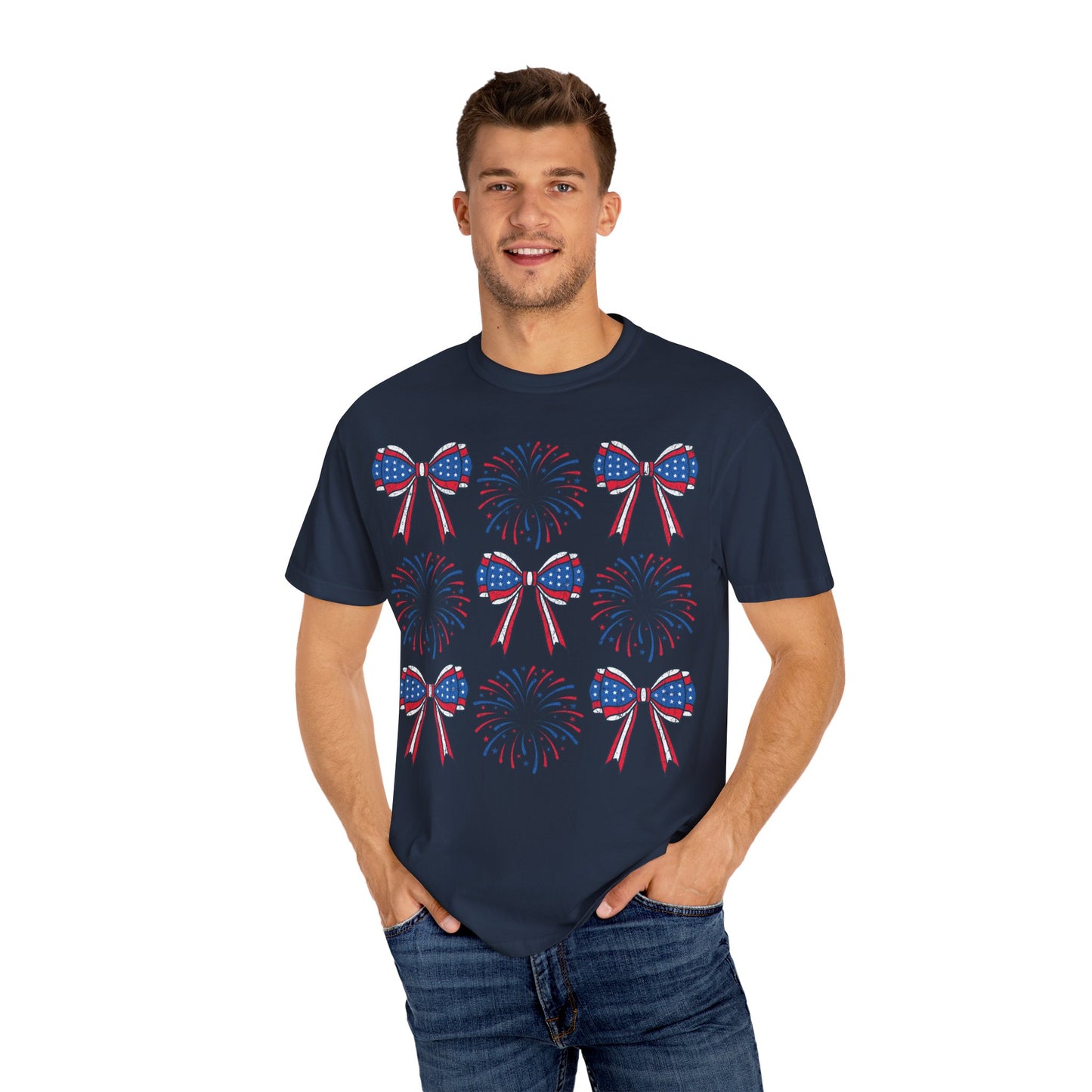 Coquette Bows TShirt, America tee, Patriotic Tee, 4th of July Shirt, Independence Day Tshirt