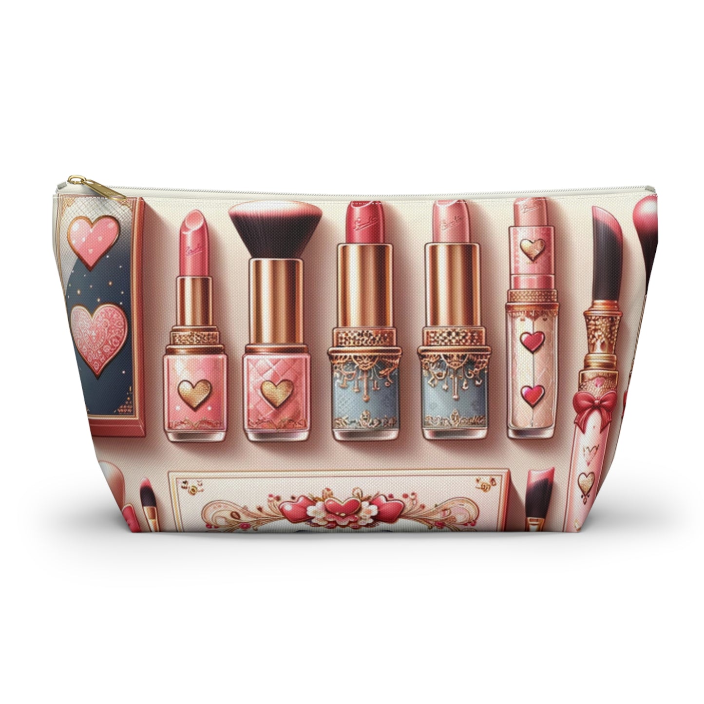 Chic Coquette Beauty Accessory T-Bottom Pouch Feminine Style Makeup Essentials Lipstick Palette Coquette Beauty Makeup Kit