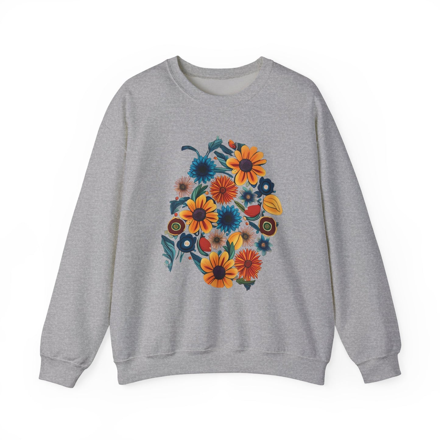 Bohemian Fall Floral Unisex Heavy Blend™ Crewneck Sweatshirt