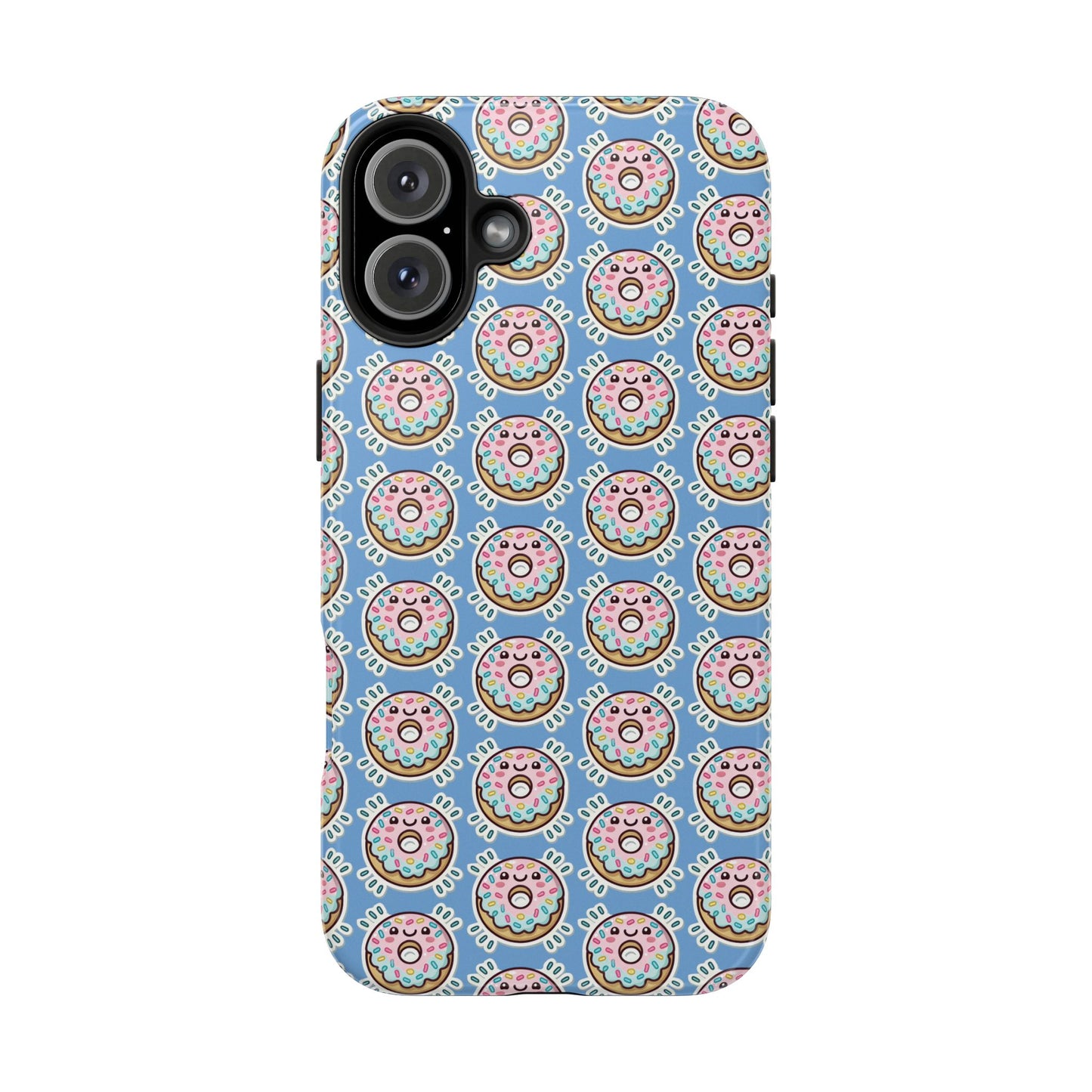 Phone Case, Korean Pop Art Sprinkle Donut Design with Periwinkle Background - Tough Protective Cover, Cute Kawaii Gift, Unique Cellphone
