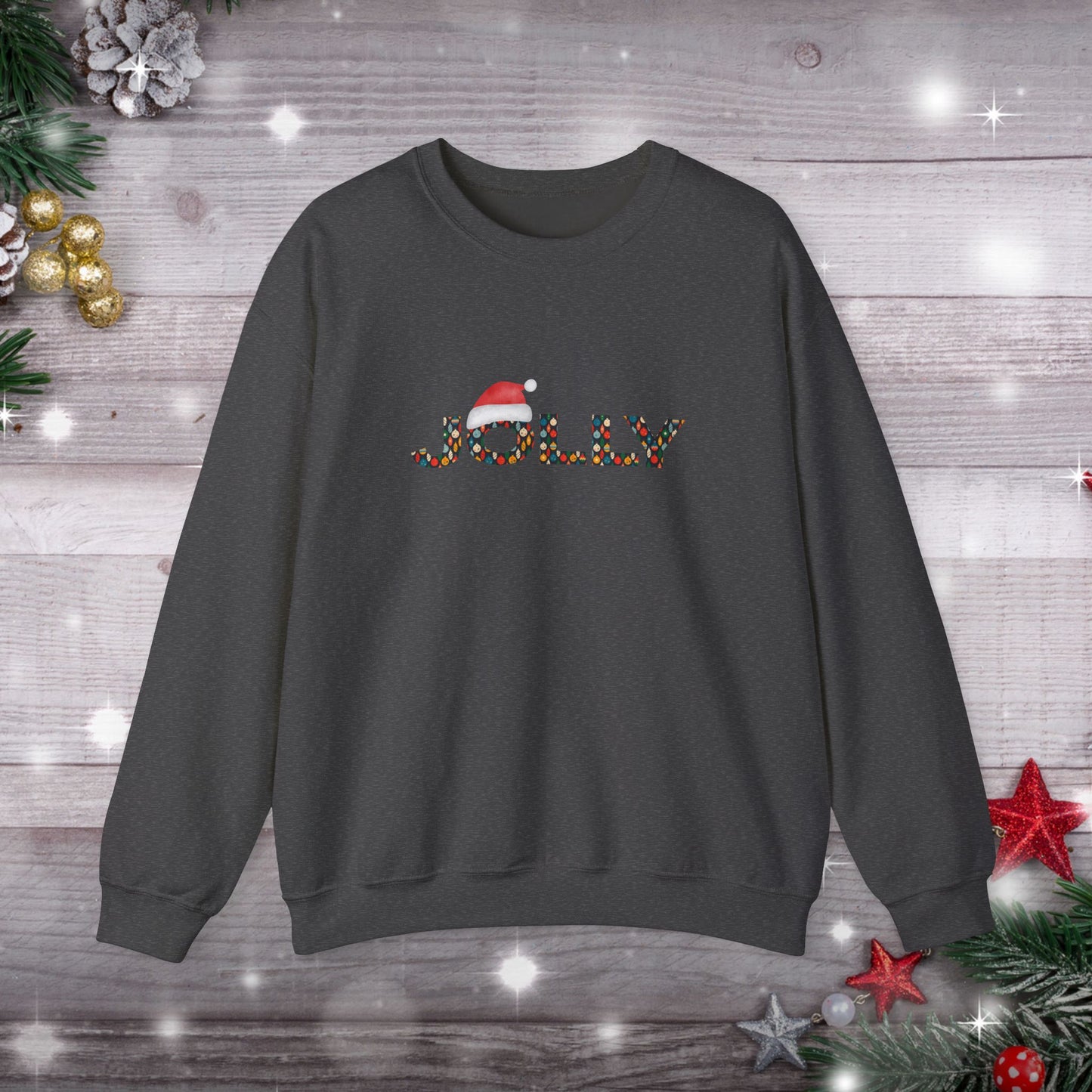 Jolly Christmas Ornaments Unisex Heavy Blend™ Crewneck Sweatshirt