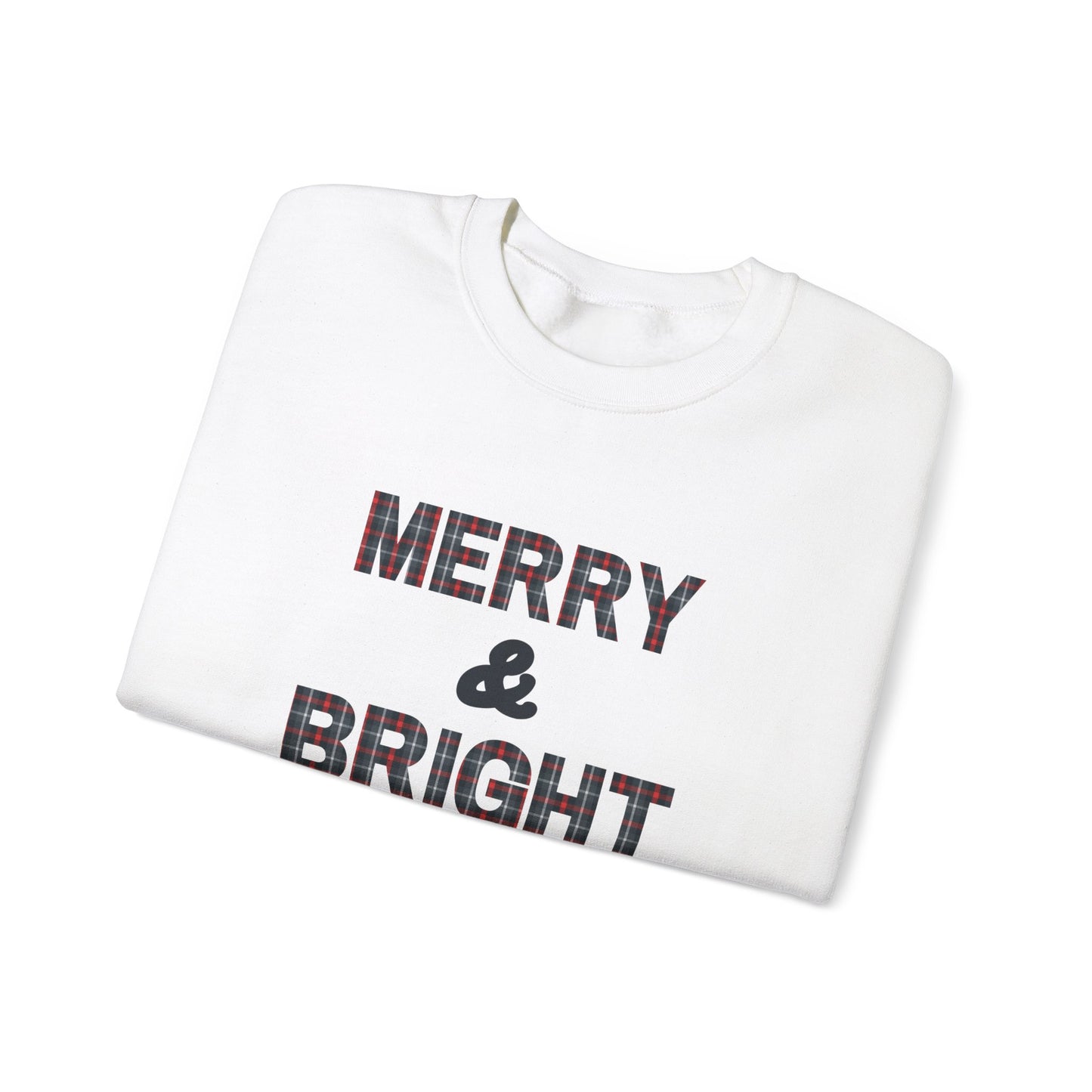 Merry & Bright Christmas Plaid Unisex Heavy Blend™ Crewneck Sweatshirt
