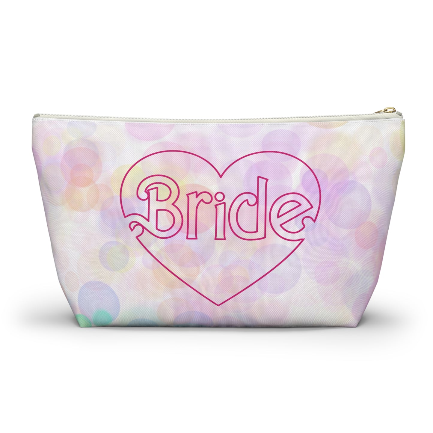 Brides Bokeh Heart Accessory Pouch w T-bottom