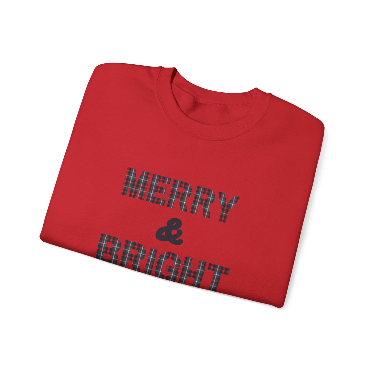 Merry & Bright Christmas Plaid Unisex Heavy Blend™ Crewneck Sweatshirt
