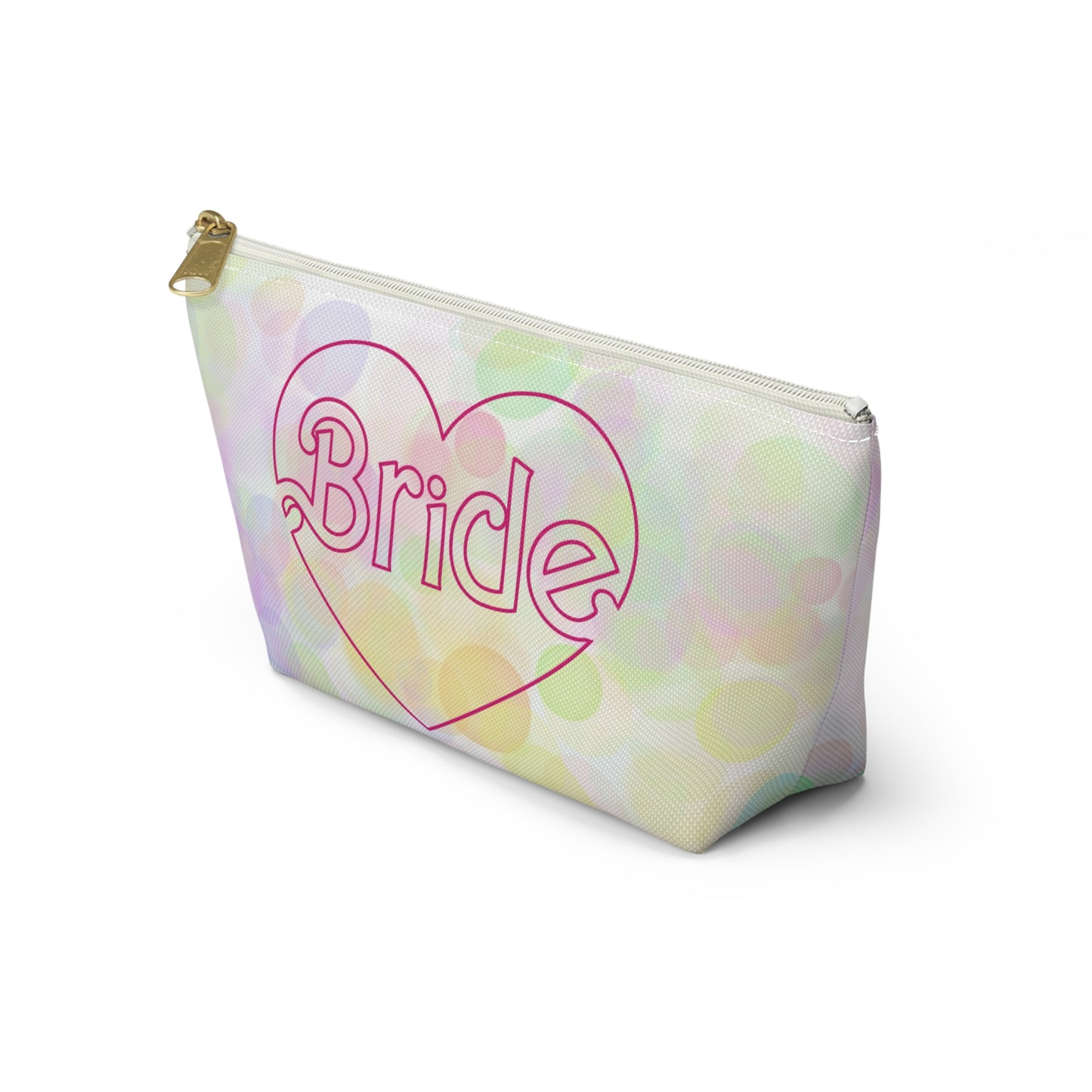 Brides Bokeh Heart Accessory Pouch w T-bottom