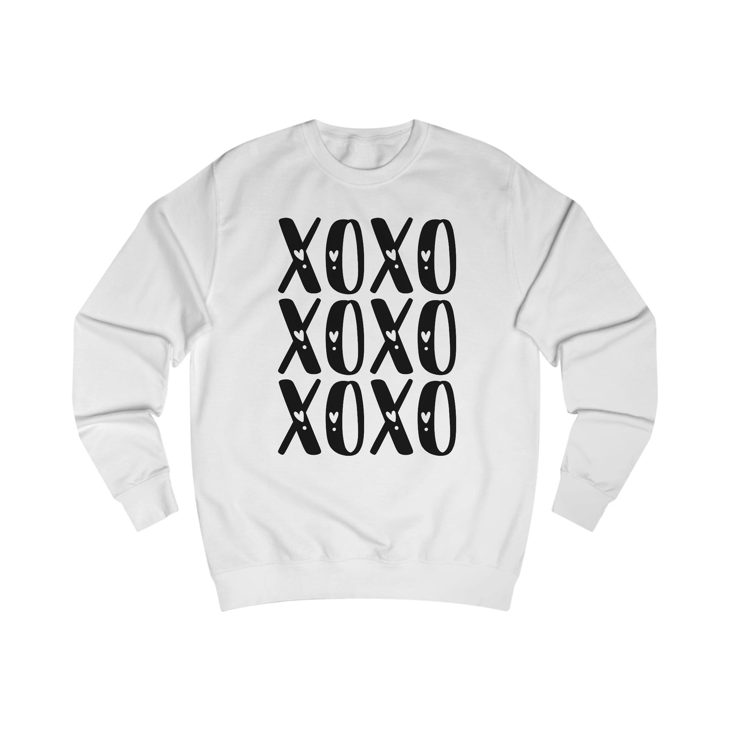Retro XOXO Black Letters Unisex Sweatshirt - Love Hugs Kisses, Hugs and Kisses, Valentine's Day Gift, Casual Winter Pullover, Cozy Lounge