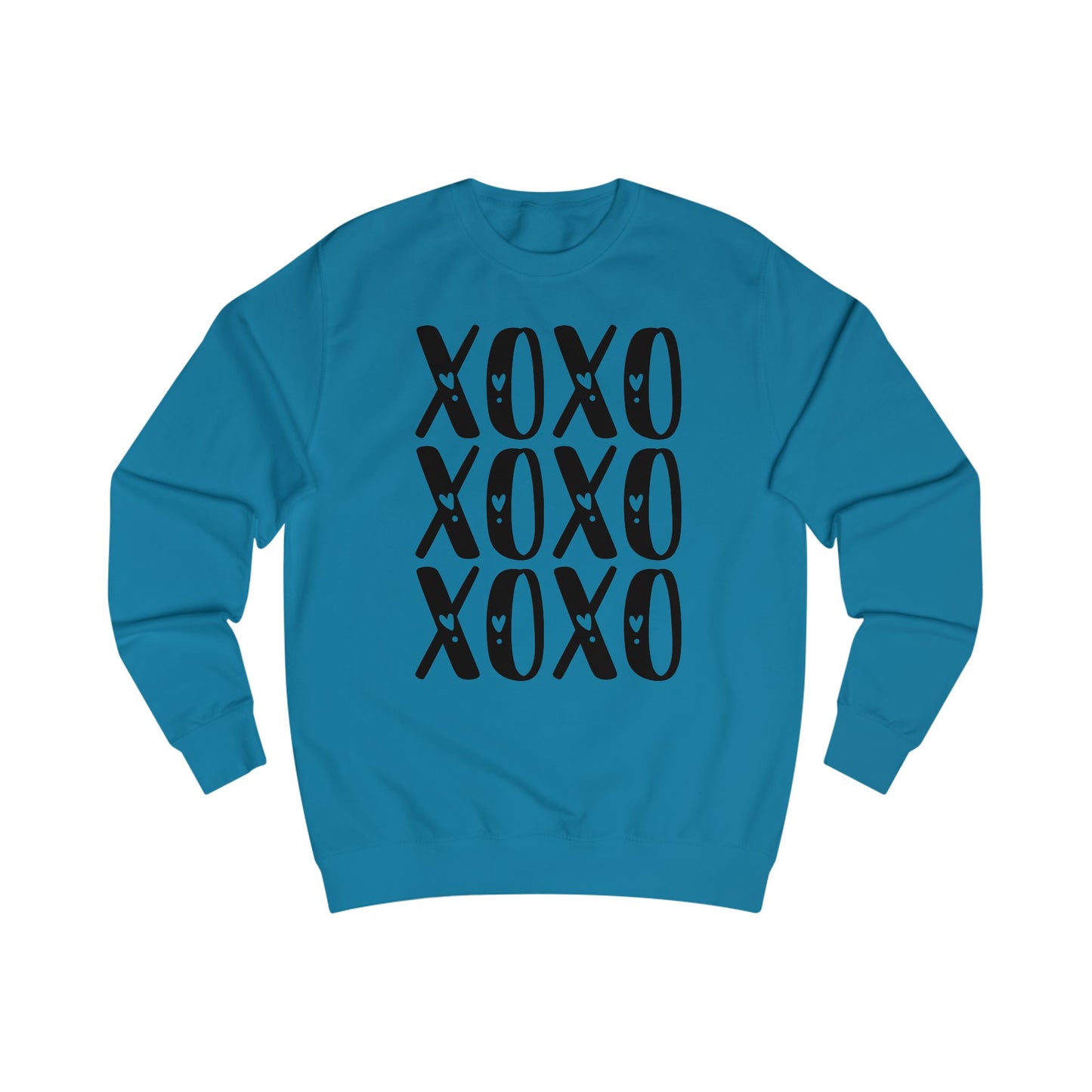 Retro XOXO Black Letters Unisex Sweatshirt - Love Hugs Kisses, Hugs and Kisses, Valentine's Day Gift, Casual Winter Pullover, Cozy Lounge