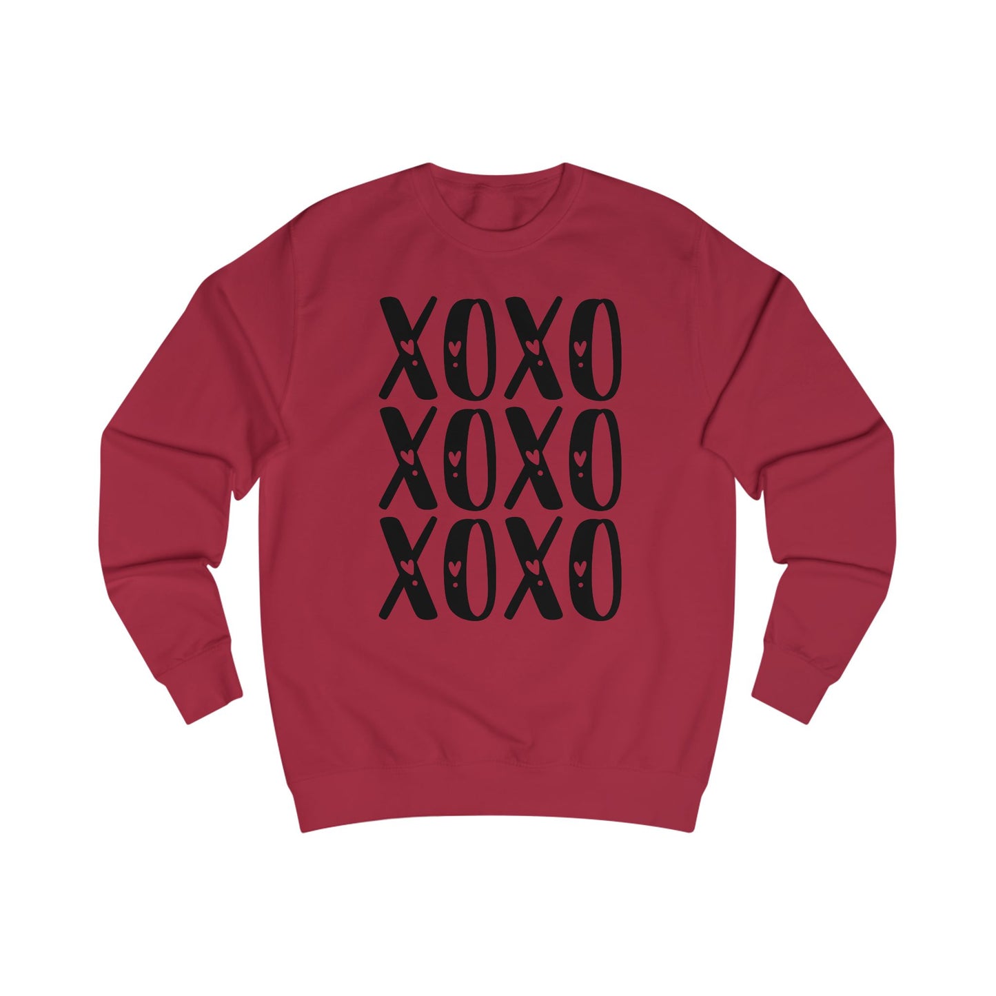 Retro XOXO Black Letters Unisex Sweatshirt - Love Hugs Kisses, Hugs and Kisses, Valentine's Day Gift, Casual Winter Pullover, Cozy Lounge
