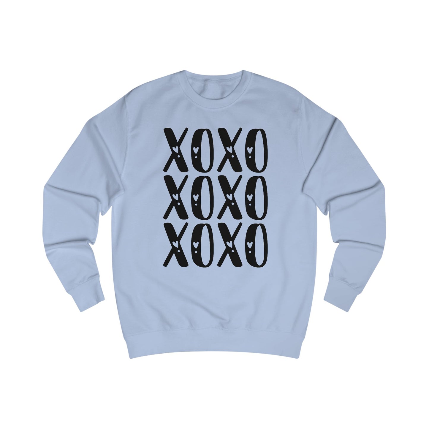 Retro XOXO Black Letters Unisex Sweatshirt - Love Hugs Kisses, Hugs and Kisses, Valentine's Day Gift, Casual Winter Pullover, Cozy Lounge