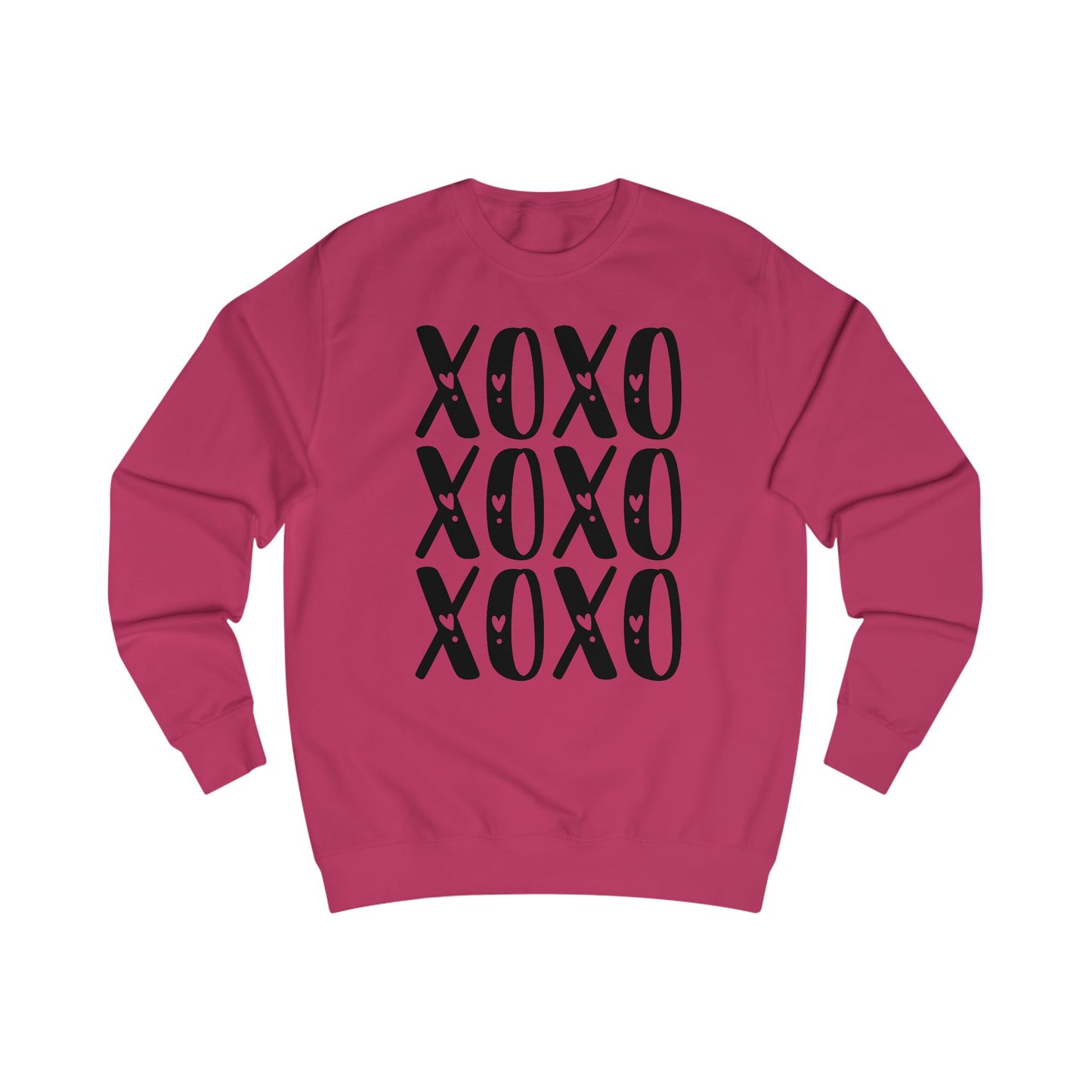 Retro XOXO Black Letters Unisex Sweatshirt - Love Hugs Kisses, Hugs and Kisses, Valentine's Day Gift, Casual Winter Pullover, Cozy Lounge