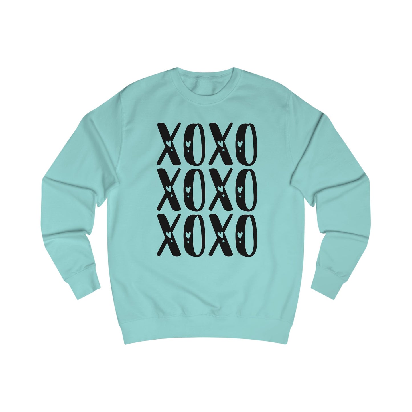 Retro XOXO Black Letters Unisex Sweatshirt - Love Hugs Kisses, Hugs and Kisses, Valentine's Day Gift, Casual Winter Pullover, Cozy Lounge