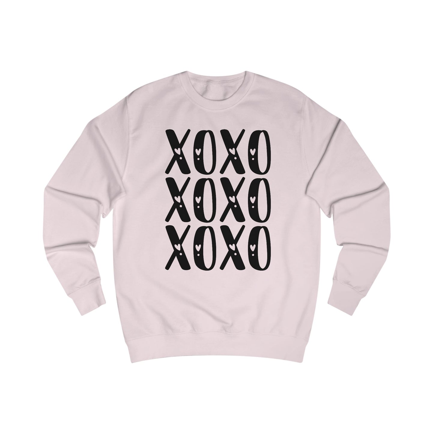 Retro XOXO Black Letters Unisex Sweatshirt - Love Hugs Kisses, Hugs and Kisses, Valentine's Day Gift, Casual Winter Pullover, Cozy Lounge
