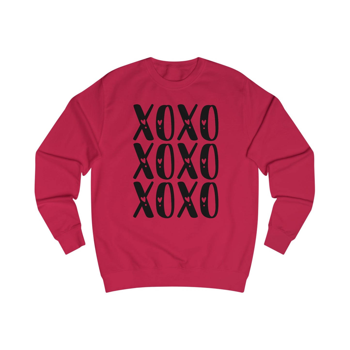 Retro XOXO Black Letters Unisex Sweatshirt - Love Hugs Kisses, Hugs and Kisses, Valentine's Day Gift, Casual Winter Pullover, Cozy Lounge