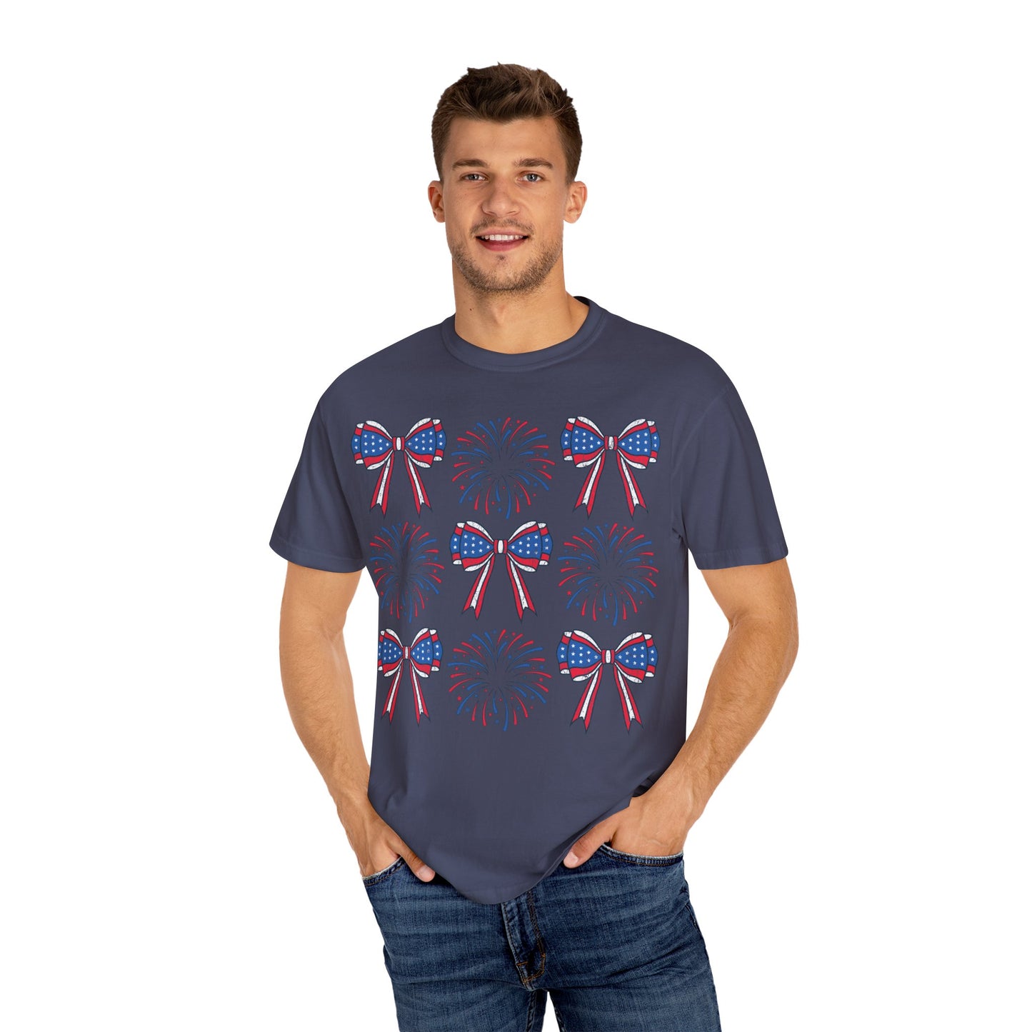 Coquette Bows TShirt, America tee, Patriotic Tee, 4th of July Shirt, Independence Day Tshirt