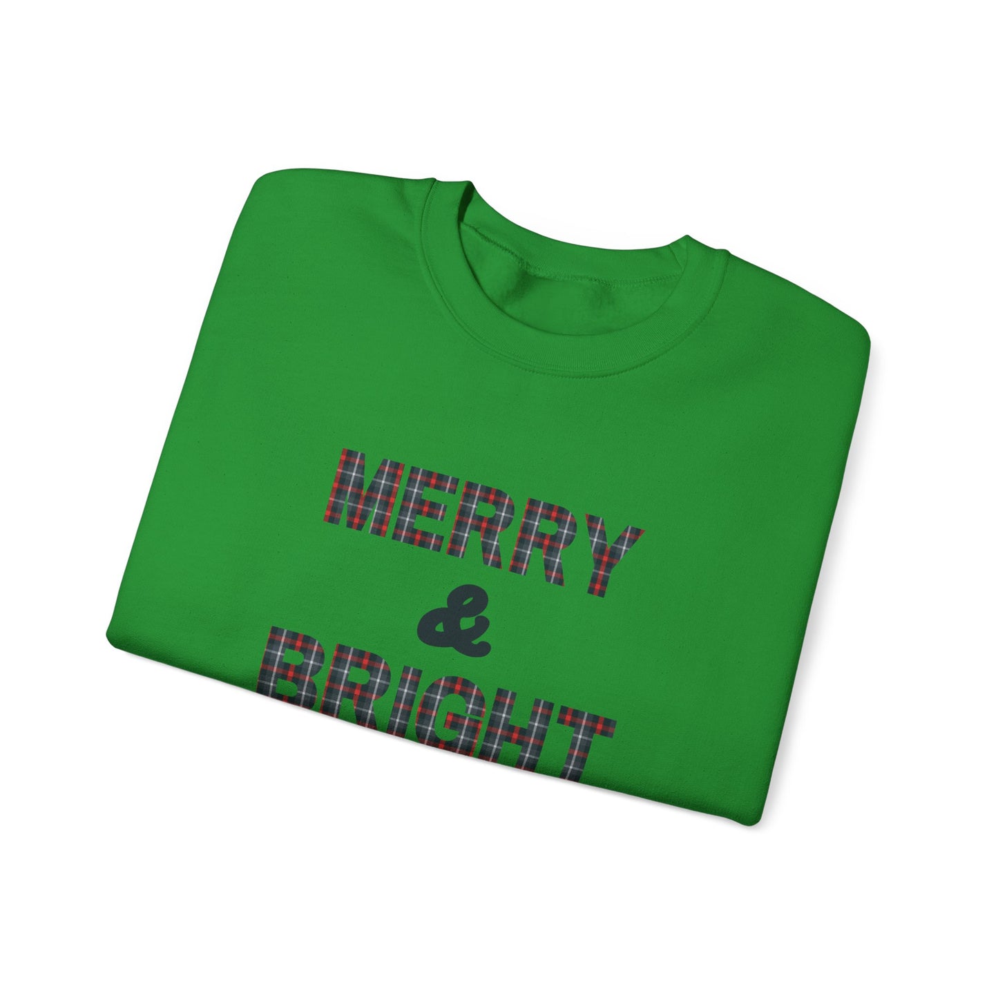 Merry & Bright Christmas Plaid Unisex Heavy Blend™ Crewneck Sweatshirt