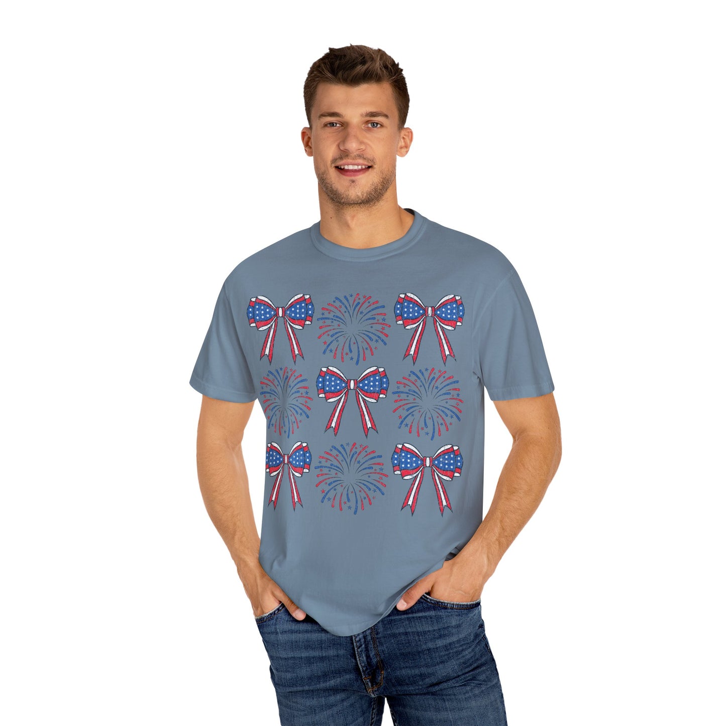 Coquette Bows TShirt, America tee, Patriotic Tee, 4th of July Shirt, Independence Day Tshirt