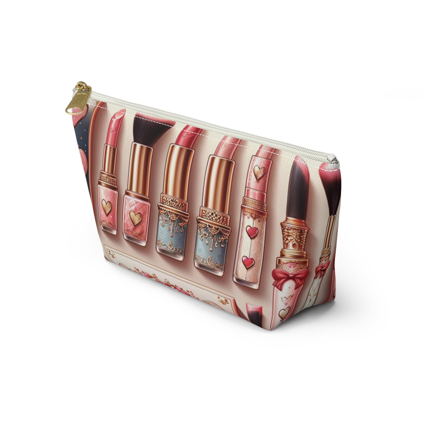 Chic Coquette Beauty Accessory T-Bottom Pouch Feminine Style Makeup Essentials Lipstick Palette Coquette Beauty Makeup Kit