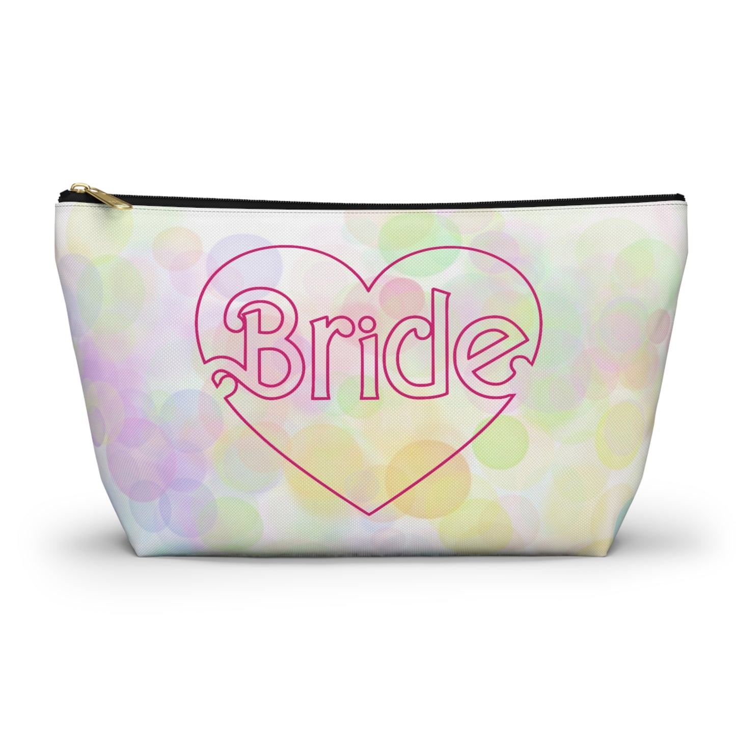 Brides Bokeh Heart Accessory Pouch w T-bottom