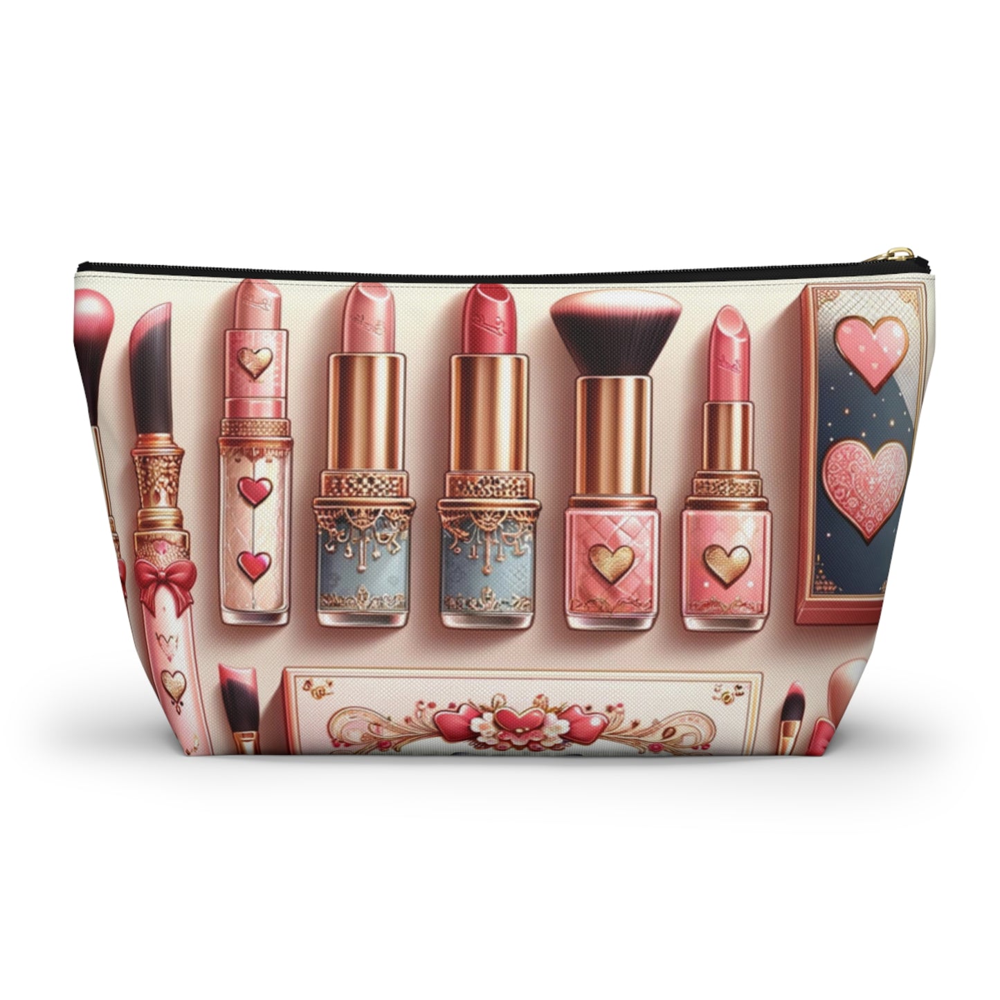Chic Coquette Beauty Accessory T-Bottom Pouch Feminine Style Makeup Essentials Lipstick Palette Coquette Beauty Makeup Kit