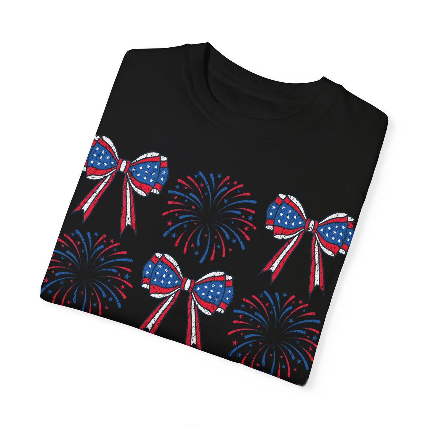 Coquette Bows TShirt, America tee, Patriotic Tee, 4th of July Shirt, Independence Day Tshirt