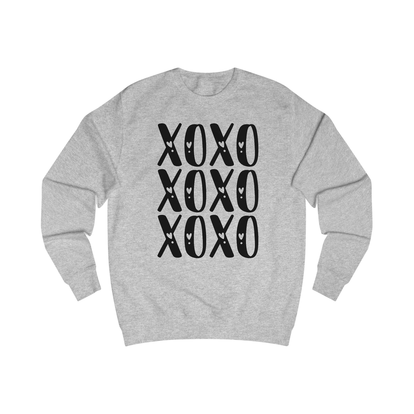 Retro XOXO Black Letters Unisex Sweatshirt - Love Hugs Kisses, Hugs and Kisses, Valentine's Day Gift, Casual Winter Pullover, Cozy Lounge