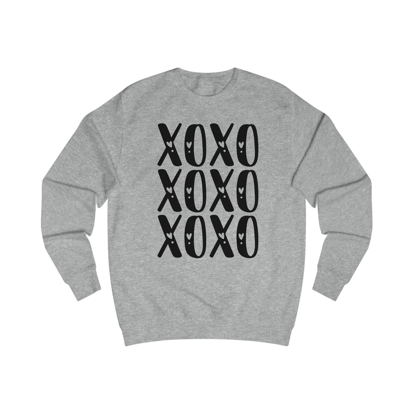 Retro XOXO Black Letters Unisex Sweatshirt - Love Hugs Kisses, Hugs and Kisses, Valentine's Day Gift, Casual Winter Pullover, Cozy Lounge