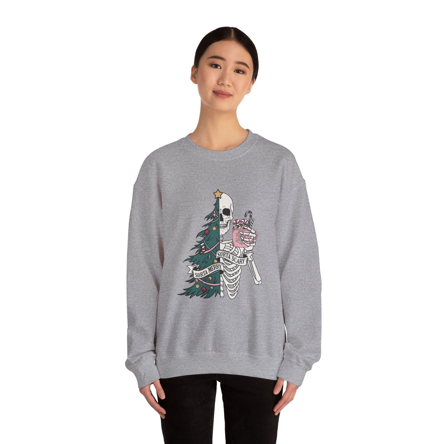 Sorta Merry Sorta Scary Christmas Unisex Heavy Blend™ Crewneck Sweatshirt