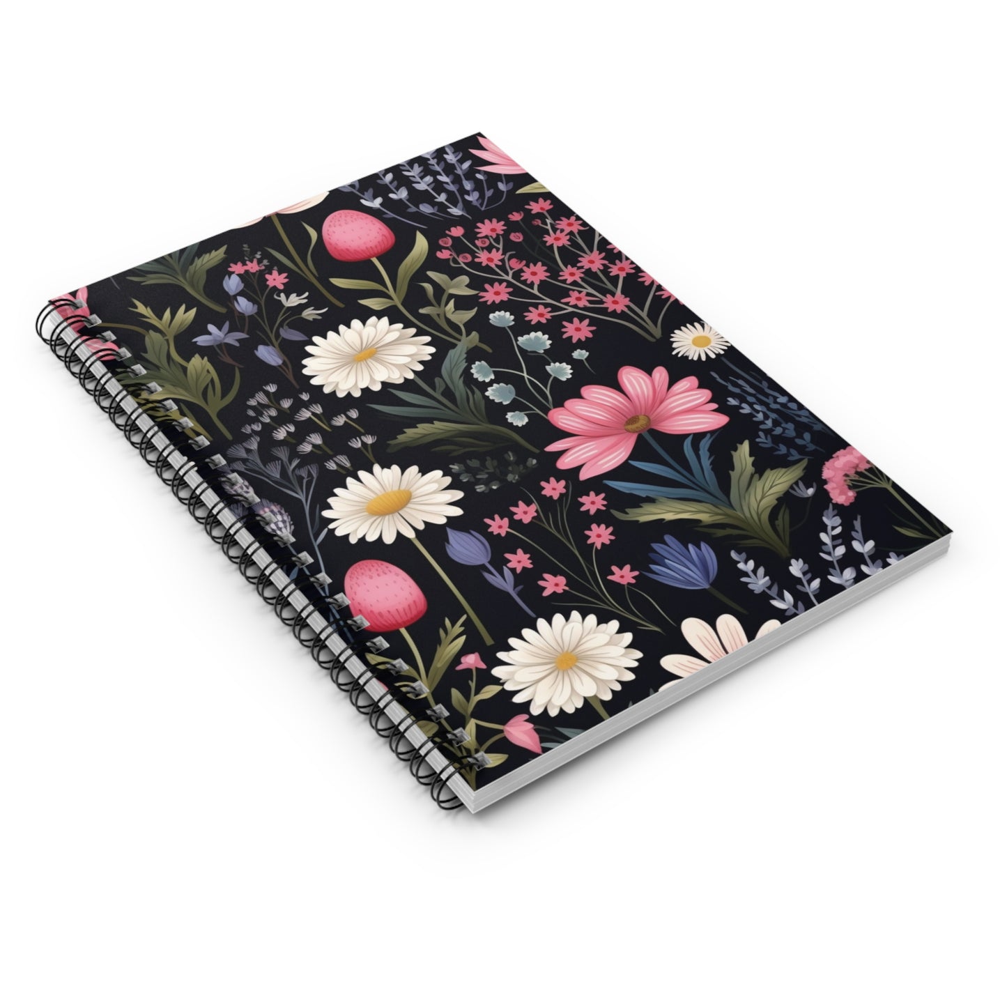 Midnight Wildflowers Spiral Notebook - Ruled Line