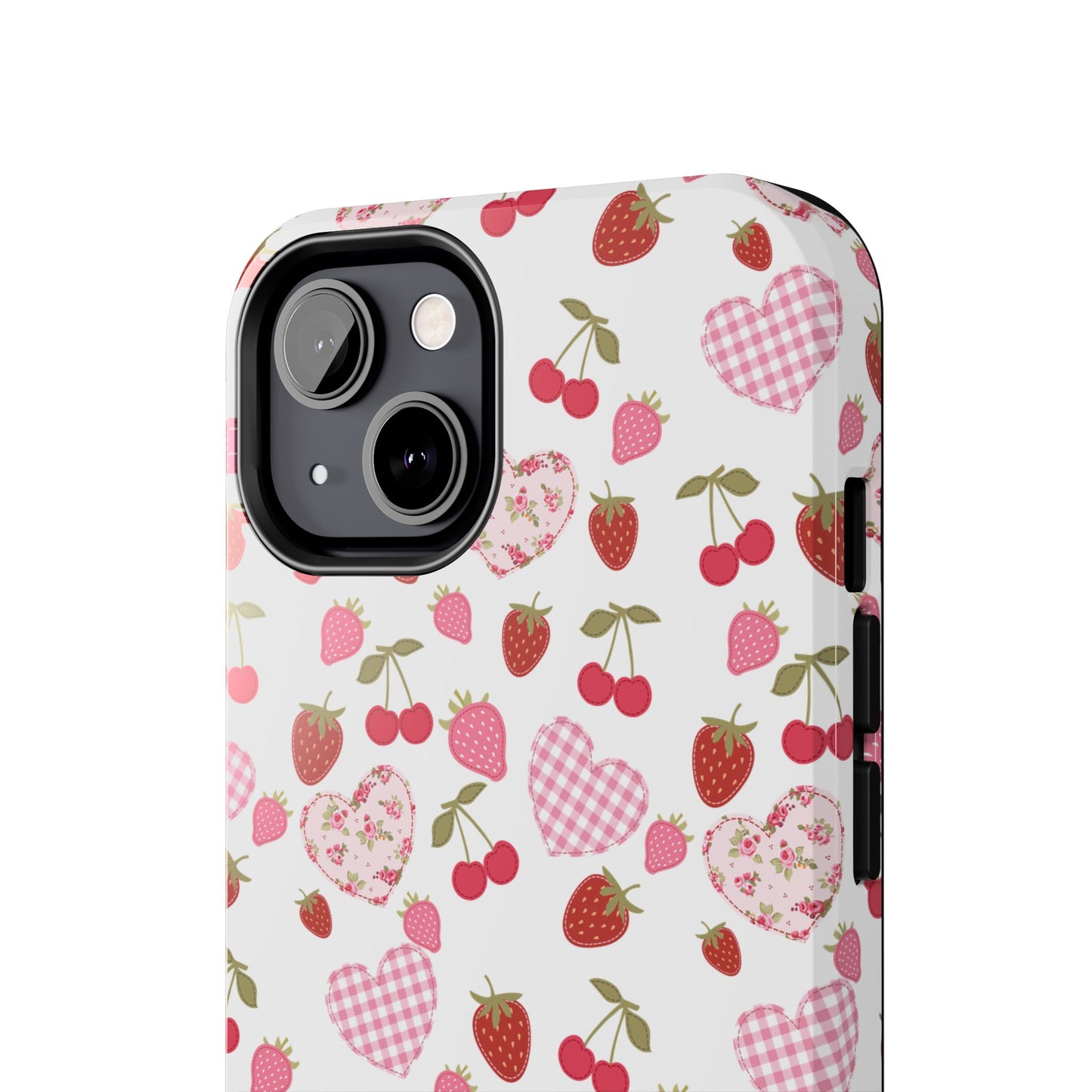 Hearts and Berries Phone Case, Coquette Design Case, Durable Phone Case, Tough Phone Cases