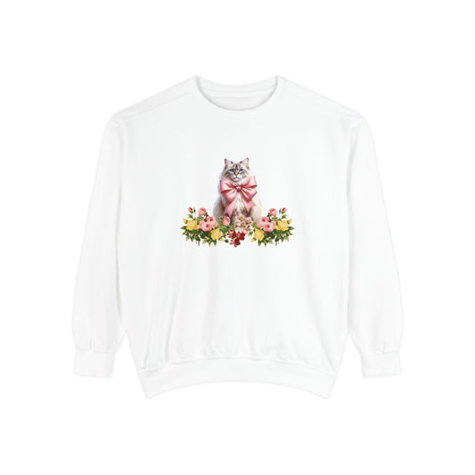 Cat Sweatshirt Coquette Sweatshirt Trendy Crewneck Aesthetic Sweatshirt Cute Sweatshirt Gift For Her Comfort Colors Sweatshirt