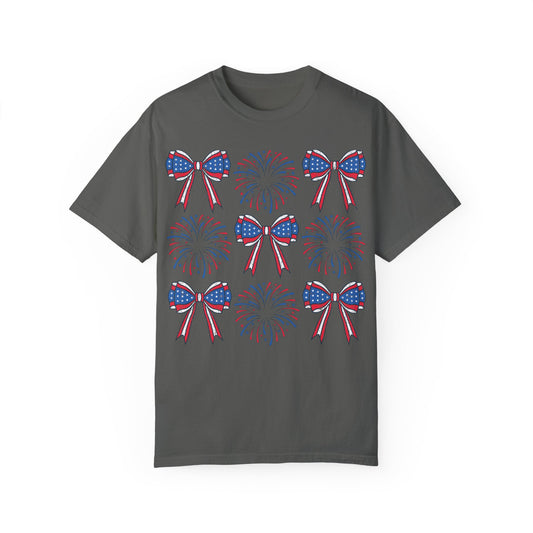 Coquette Bows TShirt, America tee, Patriotic Tee, 4th of July Shirt, Independence Day Tshirt
