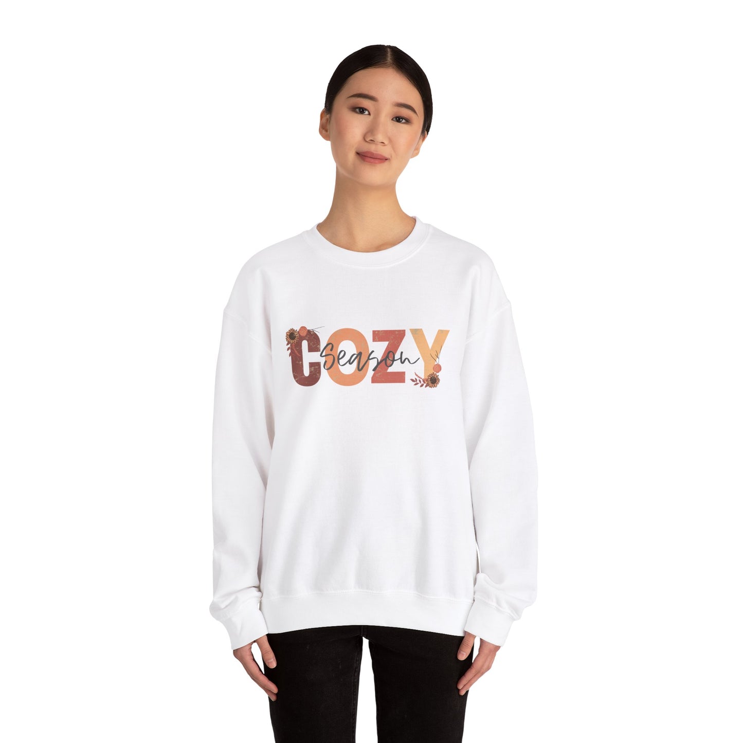 Cozy Season Floral Heavy Blend™ Crewneck Sweatshirt