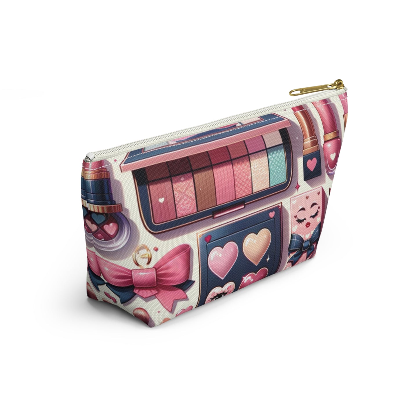 Coquette Glamour Collection Beauty Accessory T-Bottom Pouch Feminine Style Makeup Essentials Lipstick Palette Coquette Beauty Makeup Kit