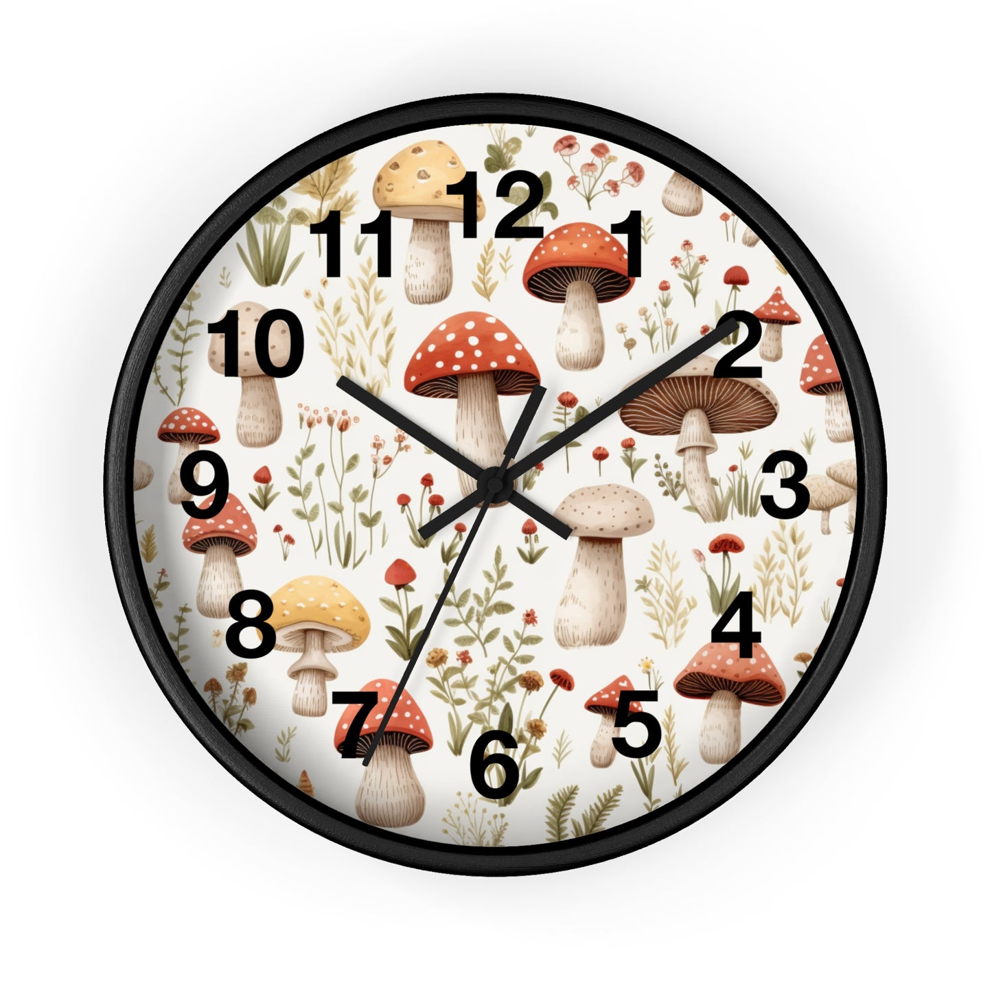 Mushroom and Meadow Wall Clock