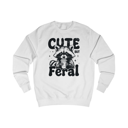 Raccoon Sweatshirt, Cute but Feral, Unisex Jumper, Funny Animal Shirt, Cozy Pullover, Wildlife Lover Gift