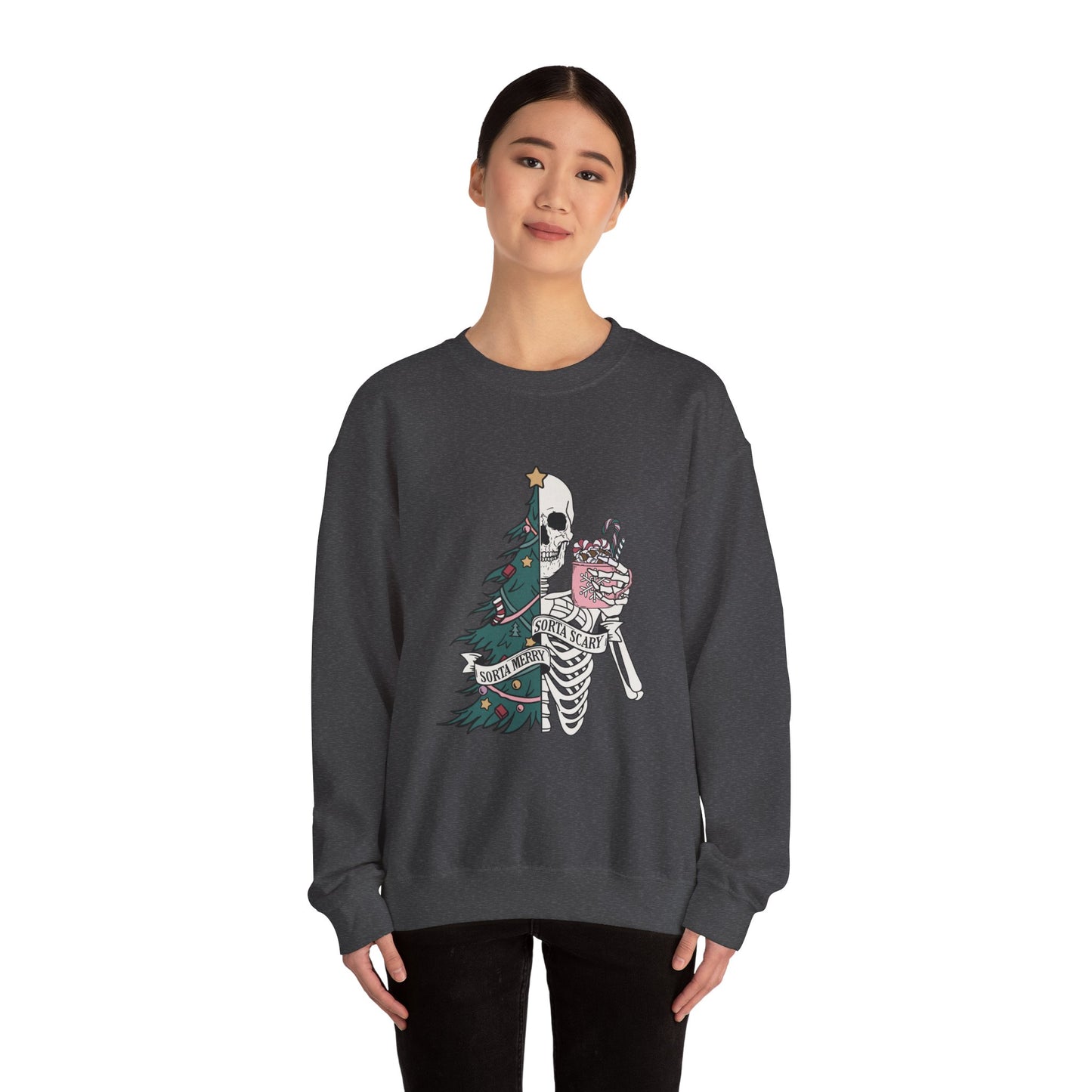 Sorta Merry Sorta Scary Christmas Unisex Heavy Blend™ Crewneck Sweatshirt