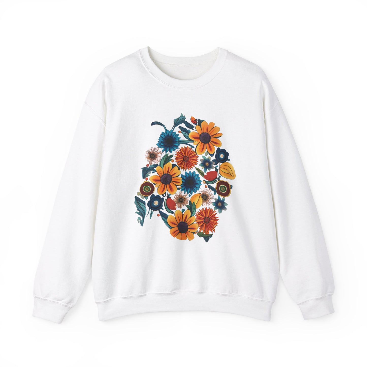 Bohemian Fall Floral Unisex Heavy Blend™ Crewneck Sweatshirt