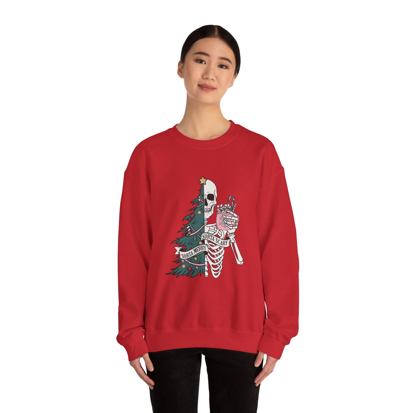 Sorta Merry Sorta Scary Christmas Unisex Heavy Blend™ Crewneck Sweatshirt