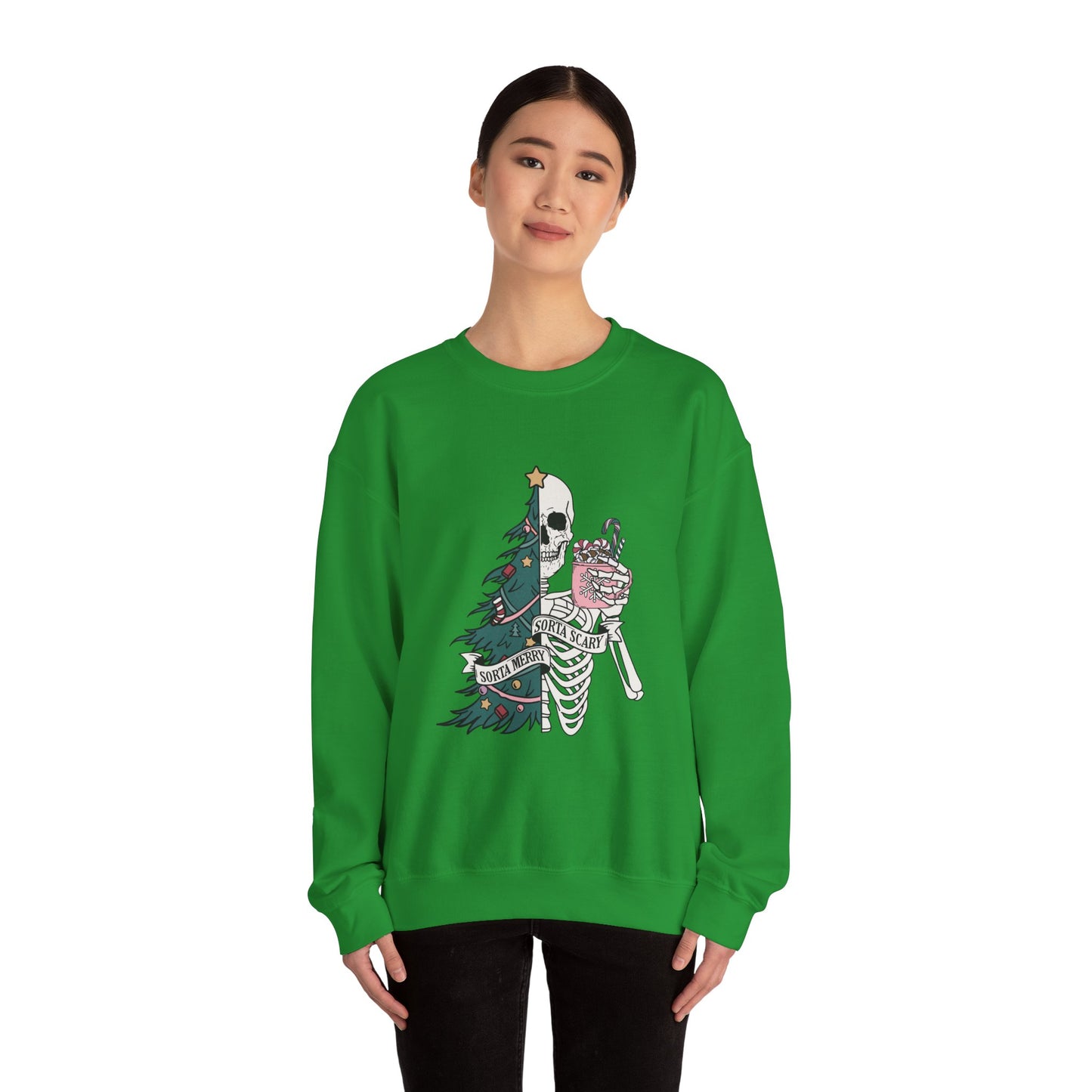 Sorta Merry Sorta Scary Christmas Unisex Heavy Blend™ Crewneck Sweatshirt