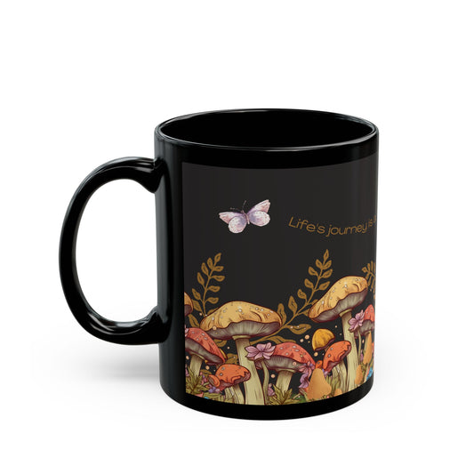 Cottagecore Mushroom Flower Butterfly Black Coffee Hot Chocolate Tea Mug