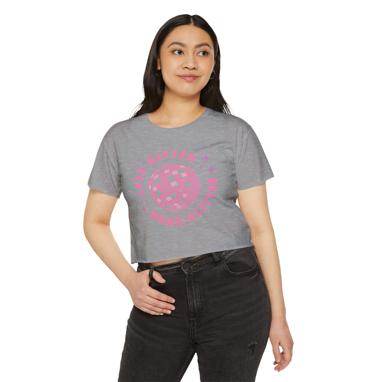 Less Bitter More Glitter Women's Festival Crop Top